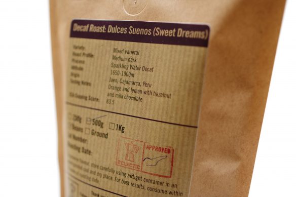 Eclectic Coffee Roasters Consett Country Durham nano roastery decaf mediun dark roast coffee bean