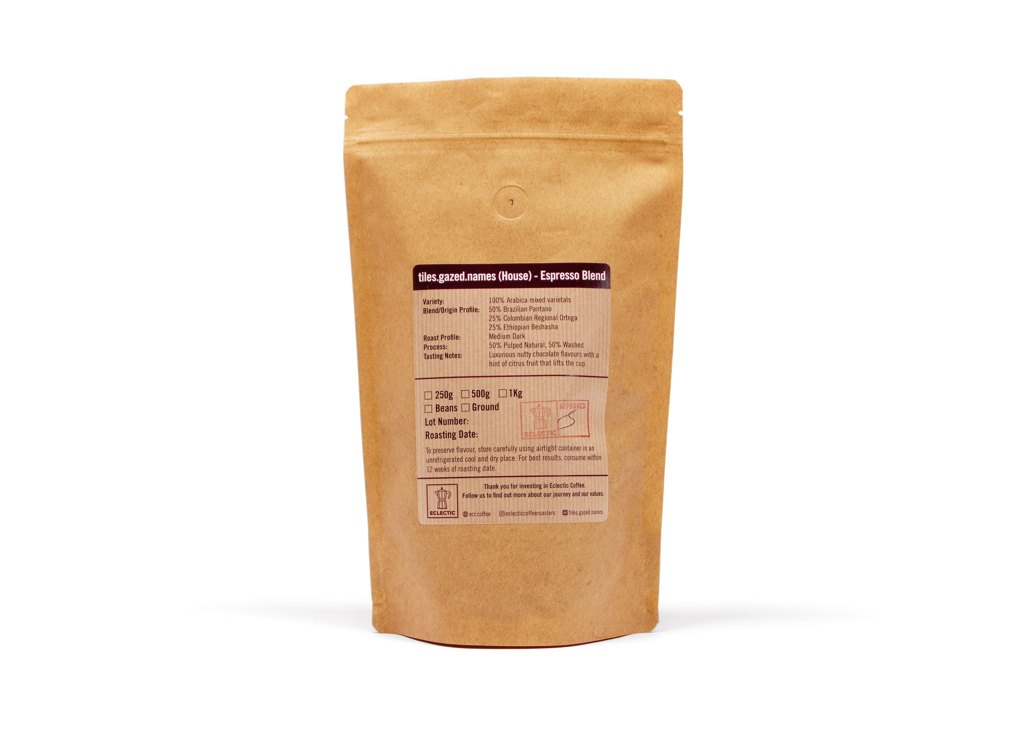 Espresso blend — tiles.gazed.names (House) • Eclectic Coffee Roasters